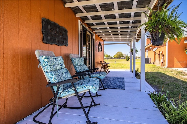 view of patio featuring central AC