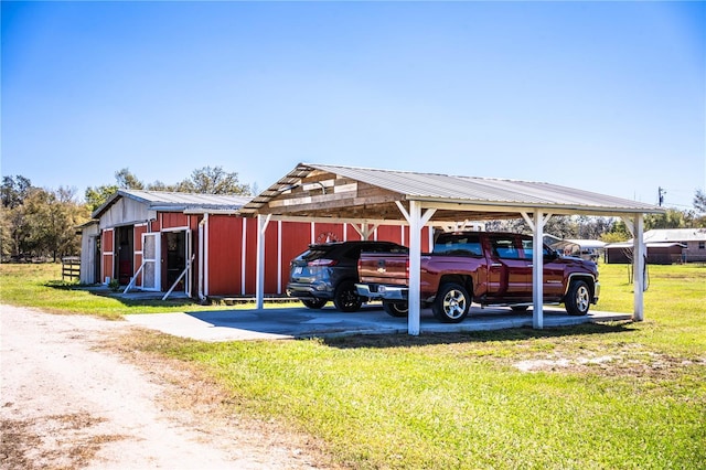 view of car parking with a carport