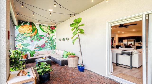 view of patio featuring an outdoor hangout area