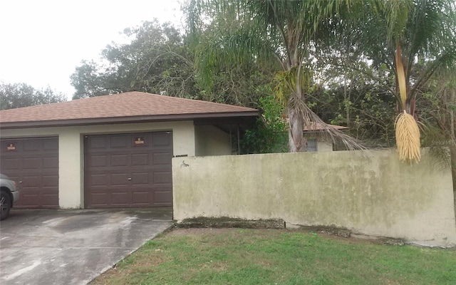 garage with driveway