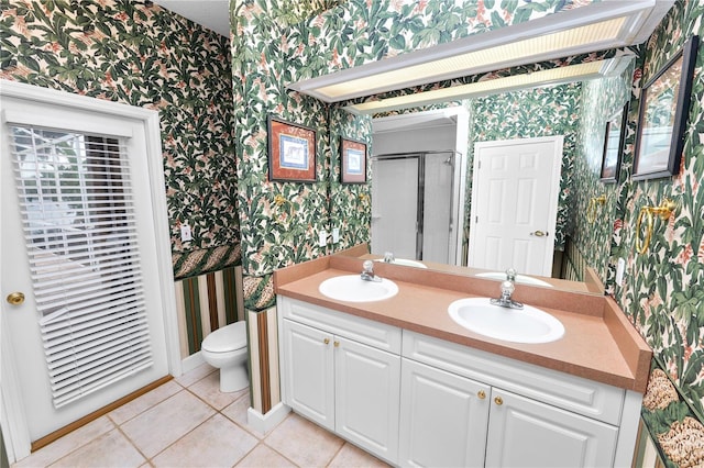 full bath featuring wallpapered walls and a sink