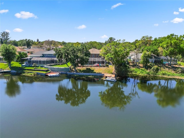 property view of water with a residential view