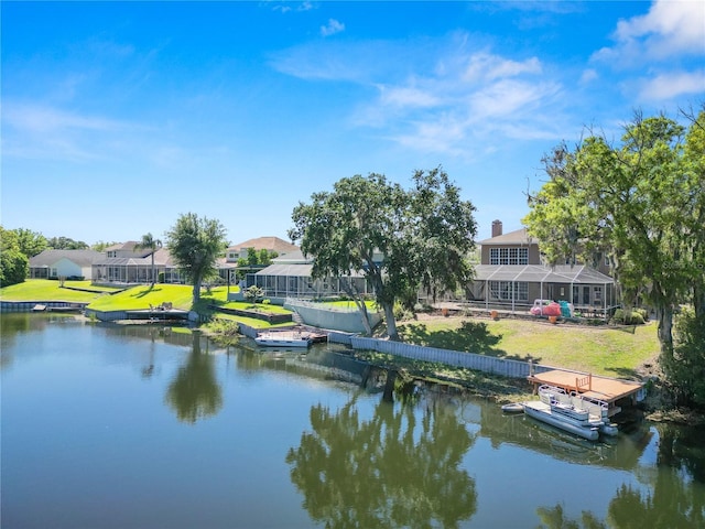 water view with a dock