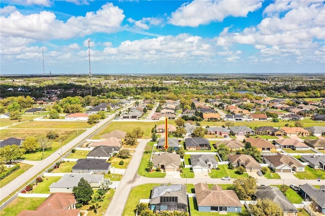 aerial view with a residential view