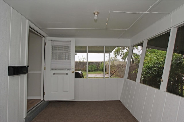 view of unfurnished sunroom