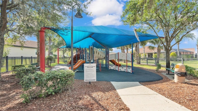 communal playground with fence