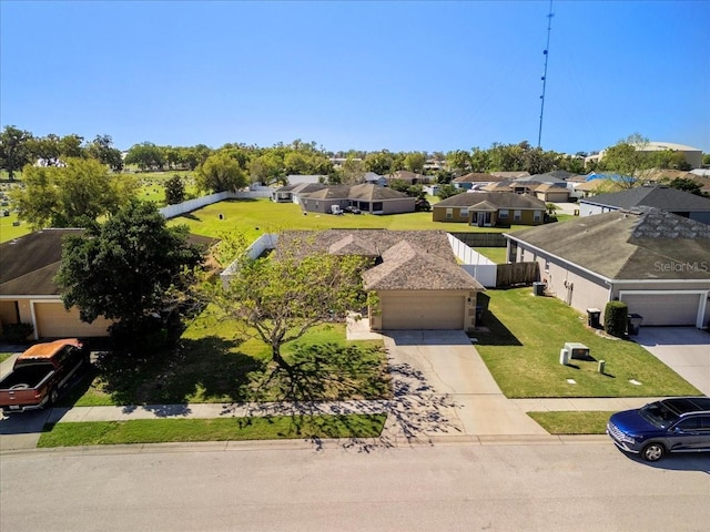 bird's eye view with a residential view