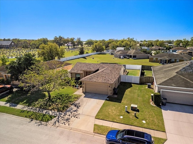 aerial view with a residential view