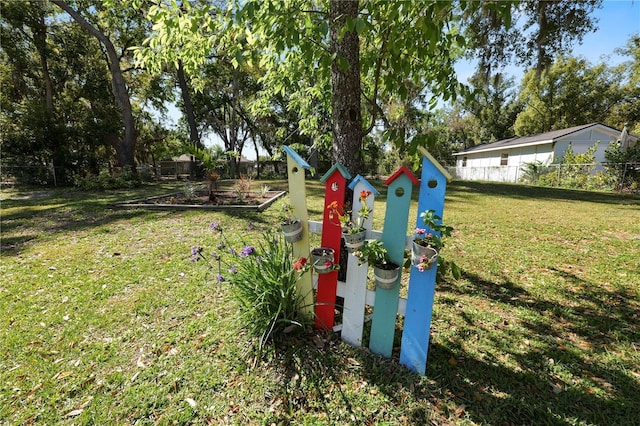 view of yard with fence