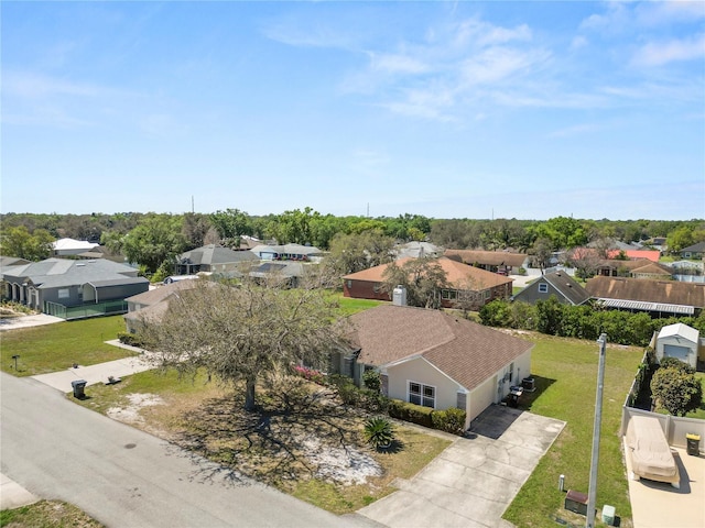 aerial view with a residential view