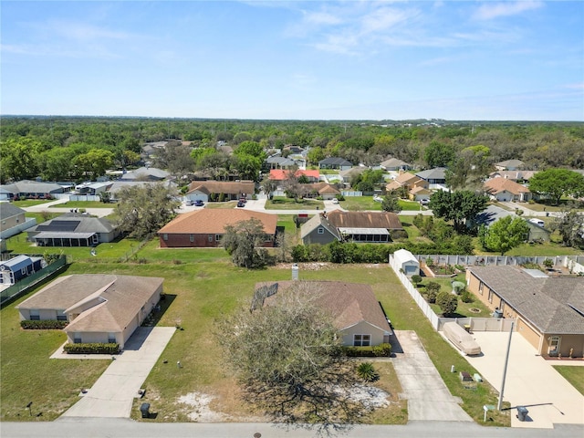 aerial view with a residential view