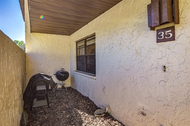 view of property exterior with stucco siding