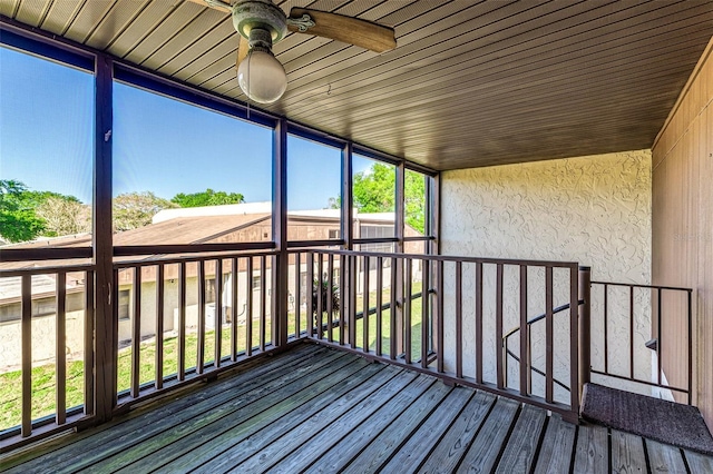 deck featuring a ceiling fan