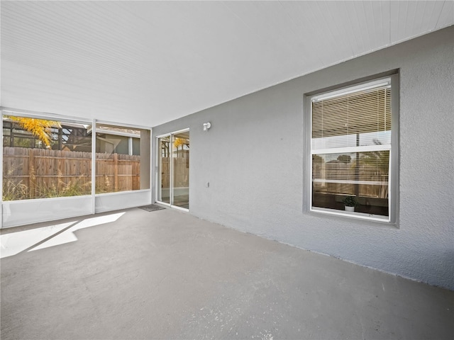 view of unfurnished sunroom