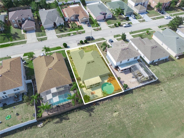 drone / aerial view featuring a residential view