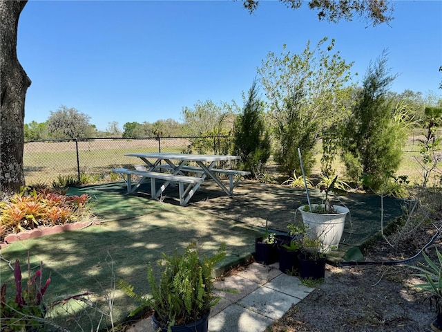 view of yard with fence