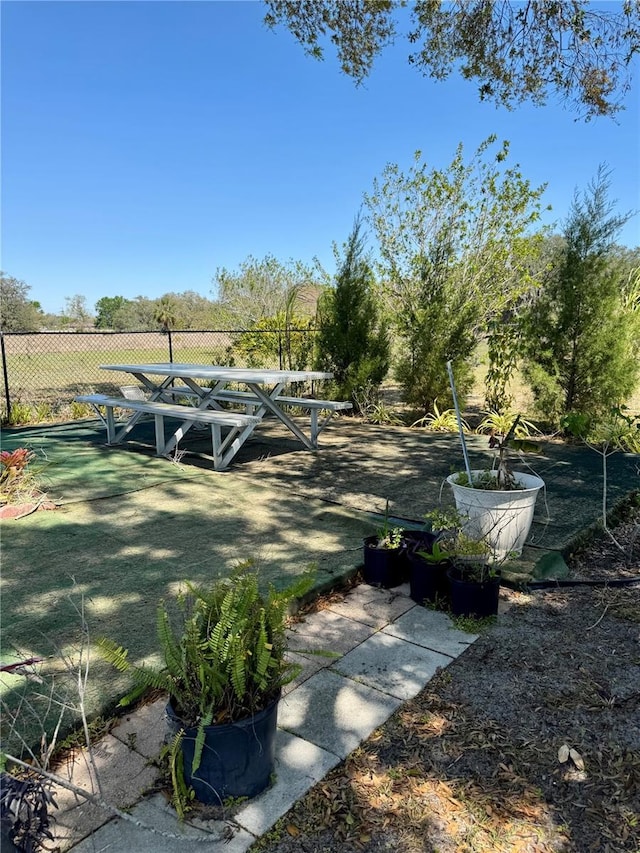 view of yard with fence