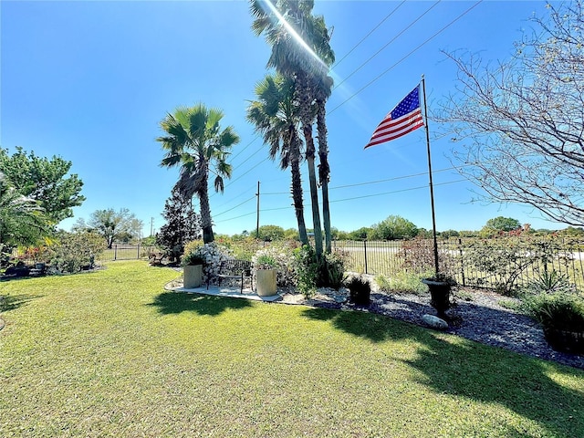 view of yard featuring fence