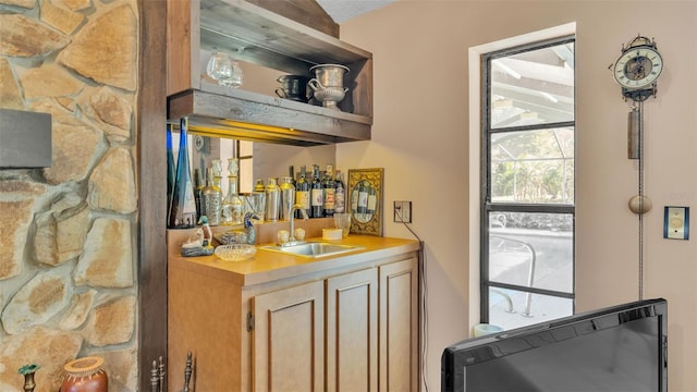 bar featuring wet bar and a sink