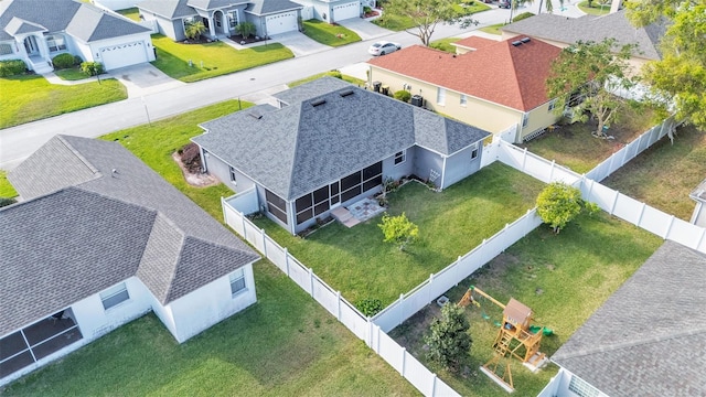 aerial view featuring a residential view