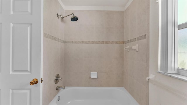 bathroom featuring bathtub / shower combination