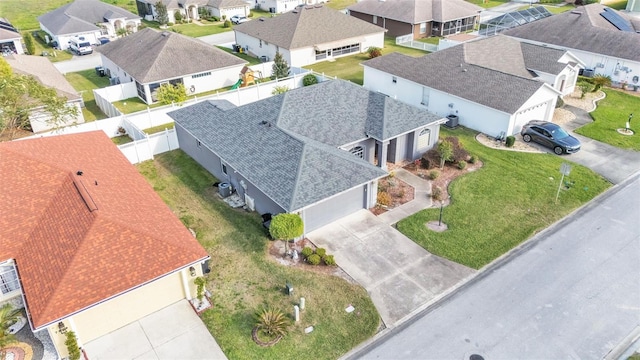 drone / aerial view with a residential view