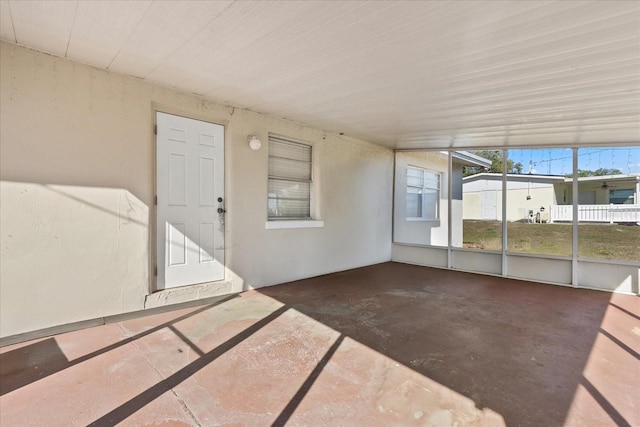 view of unfurnished sunroom