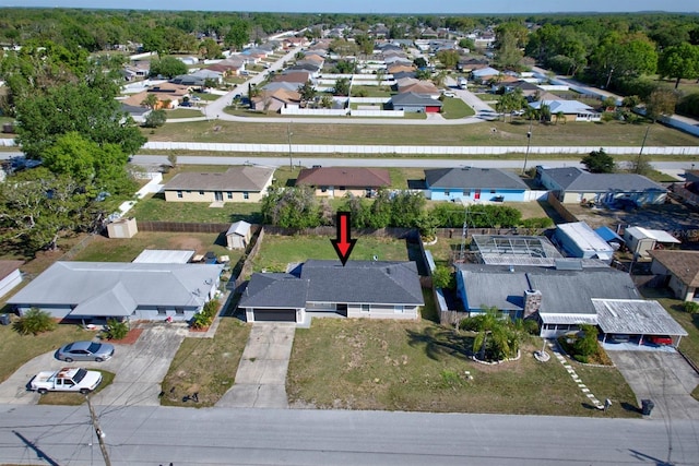 aerial view with a residential view