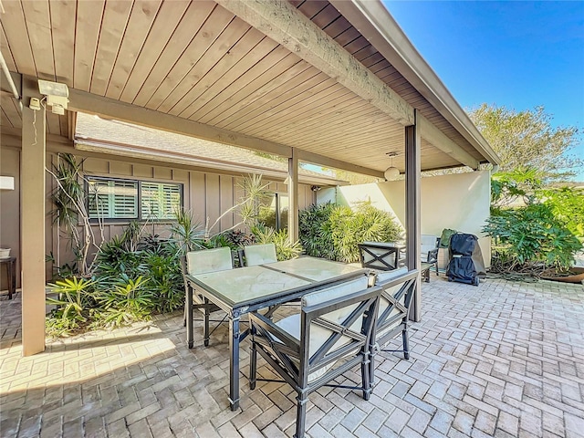 view of patio featuring outdoor dining space