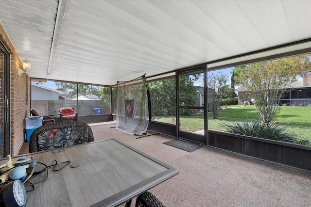 view of unfurnished sunroom