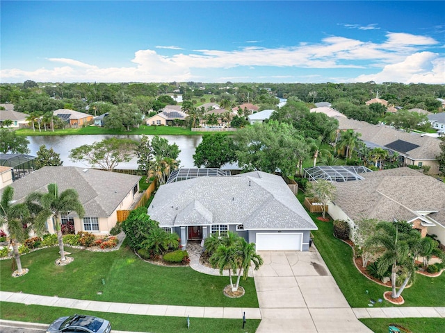 2420 Windchaser Ct, Melbourne, FL 32904 - birds eye view of property featuring a water view and a residential view