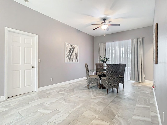 2420 Windchaser Ct, Melbourne, FL 32904 - dining room with ceiling fan and baseboards
