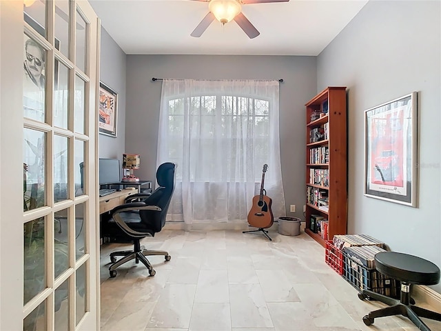 2420 Windchaser Ct, Melbourne, FL 32904 - home office featuring a ceiling fan