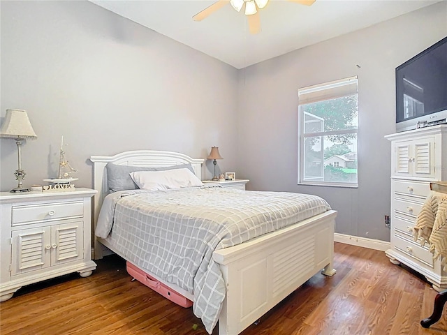 2420 Windchaser Ct, Melbourne, FL 32904 - bedroom featuring wood finished floors, ceiling fan, and baseboards