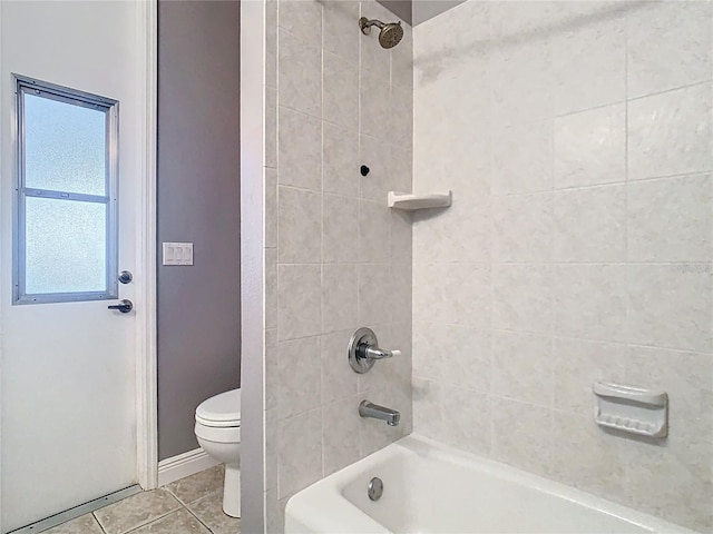 2420 Windchaser Ct, Melbourne, FL 32904 - bathroom featuring toilet, tile patterned floors, and shower / bathing tub combination