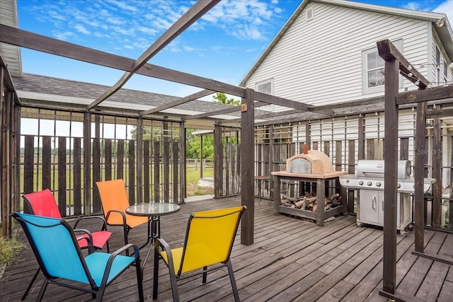 8922 Pritcher Rd, Lithia, FL 33547 - wooden deck with area for grilling