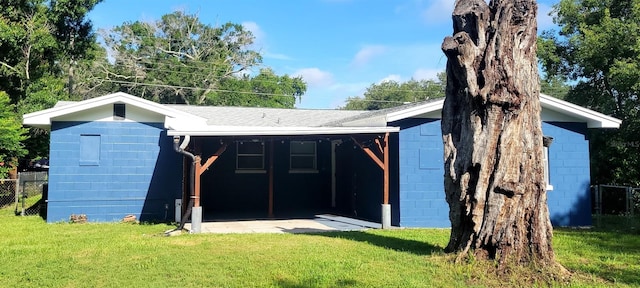 1024 31st St NW, Winter Haven, FL 33881 - rear view of house featuring concrete block siding and roof with shingles
