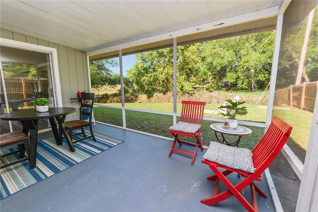 view of sunroom