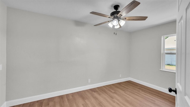 1650 W Mcleod St, Bartow, FL 33830 - unfurnished room with healthy amount of natural light, light wood-style floors, baseboards, and ceiling fan