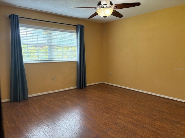 1135 Palace Pl, Lakeland, FL 33813 - empty room with ceiling fan, wood finished floors, and a textured ceiling