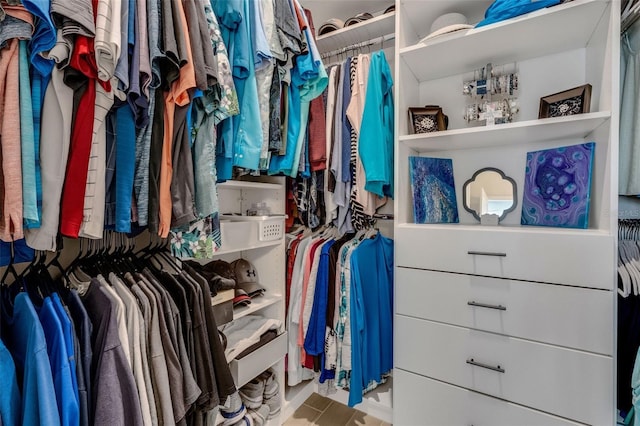 view of walk in closet