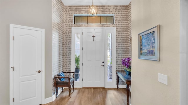 6372 English Creek Dr, Lakeland, FL 33811 - entrance foyer featuring a high ceiling and wood finished floors