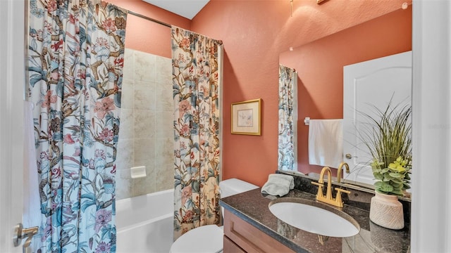 6372 English Creek Dr, Lakeland, FL 33811 - bathroom with vanity and shower / bath combination with curtain