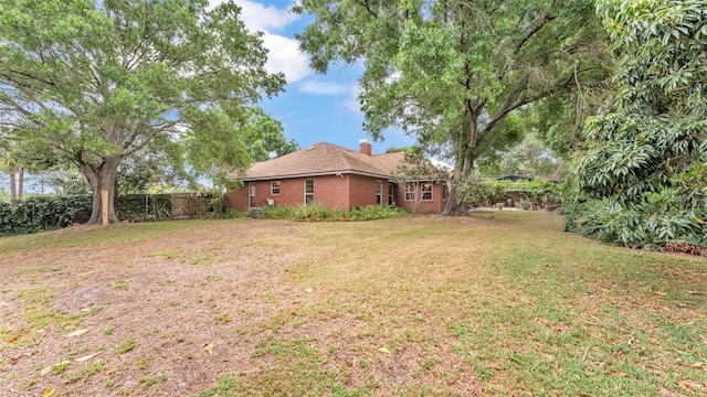 view of yard with fence