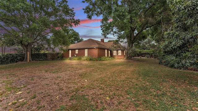 view of yard featuring fence