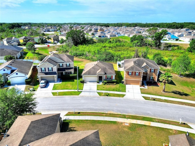 aerial view with a residential view