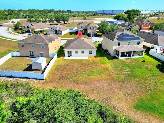 aerial view with a residential view