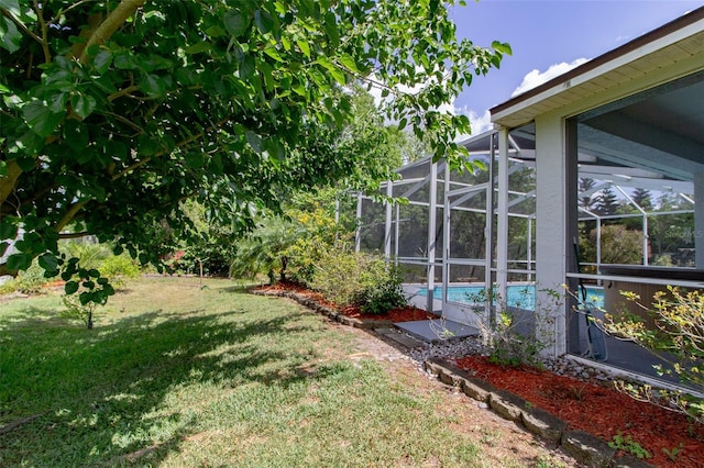 6626 Royal Forest Dr, Lakeland, FL 33811 - view of yard with an outdoor pool and a lanai