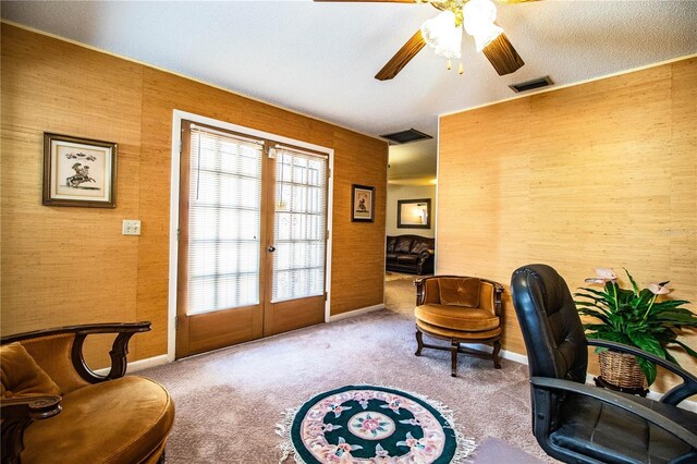 4101 N Forbes Rd, Plant City, FL 33565 - carpeted office space with french doors, ceiling fan, and baseboards
