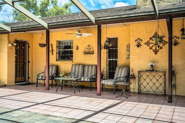4101 N Forbes Rd, Plant City, FL 33565 - view of patio / terrace featuring a ceiling fan